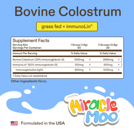 Miracle Moo Premium Colostrum | El Suplemento Wellness del Momento